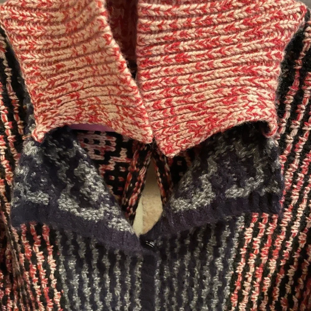 Free People Open Back Wool Crop Cardigan Mix pattern Boho Festival Casual S